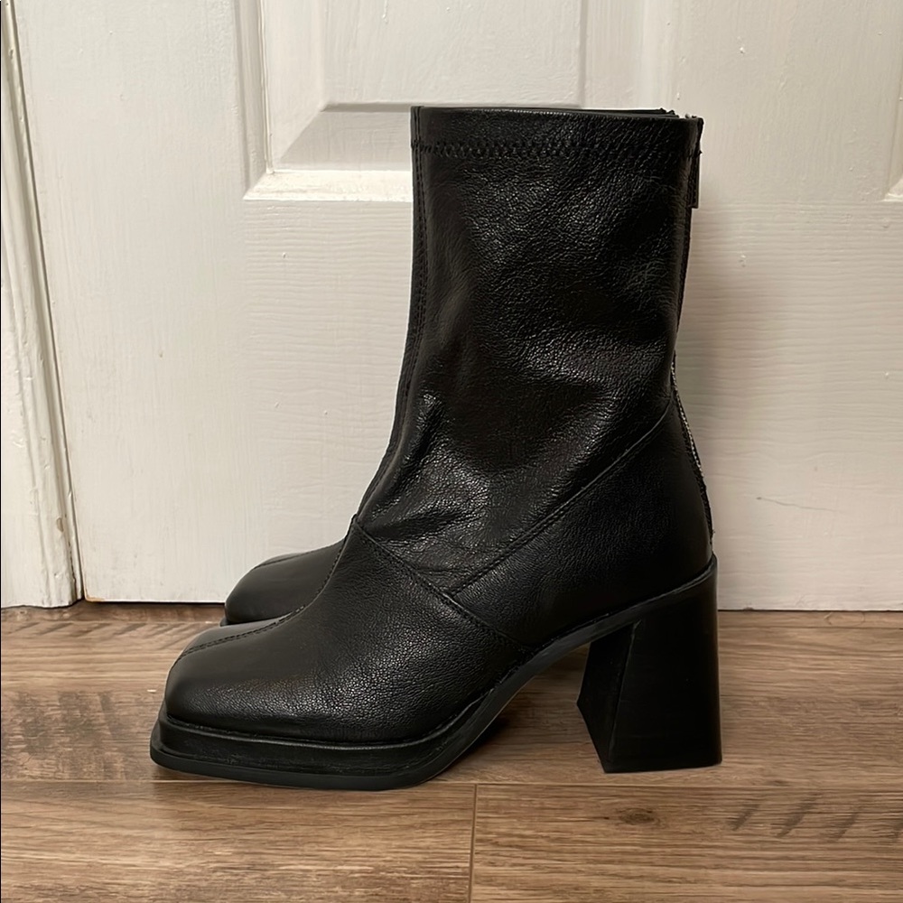 Urban Outfitters Charli Black Square-Toe Boots